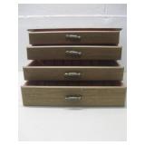 Vtg Felt Lined Wooden Jewelry Box See Info