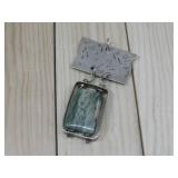 Sterling Silver Precious Stone Pendant Hallmarked