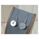 Sterling Silver Tested Turquoise Drum Earrings