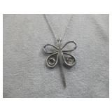 Vtg S.S. N/A  Dragonfly Pendant Necklace See Info