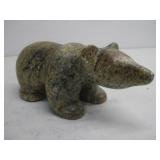 Hand Carved Soap Stone Large Bear Signed See Info