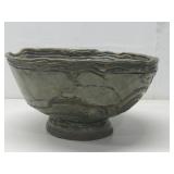 Signed Glazed Pottery Bowl 7' Tall