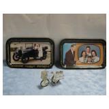 Two Vtg Metal Lawerence Welk Trays See Info