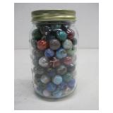Fruit Jar Of Assorted Marbles 5.5' Tall