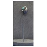 Vtg Sterling Silver Turq. Stick Pin Hallmarked
