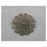 Sterling Silver Lions Brooch Pin Hallmarked