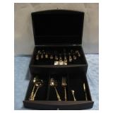 Gold Plated Flatware Set In Case See Info