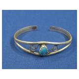 Sterling Silver Turquoise Baby Bracelet