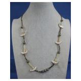 Zuni Silver Carved Bird Fetish Old Vtg S.S. Beads