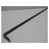 Victorian Wooden Cane With Metal Handle 34.5'