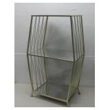 Three Tiered Metal Mirrored Side Table