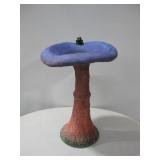 Plaster Mushroom Bird Bath W/Frog 17' x 23'