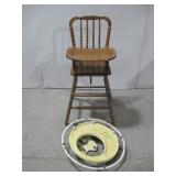 Antique Baby Walker W/Vtg Hedstrom Wooden See