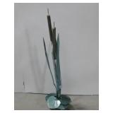 Metal Decorative Yard Art Cattail Sculpture See