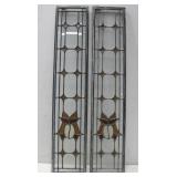 Two Vtg Stained Glass Panels 7' x 33.5'