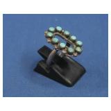 Vtg S.S. Zuni Snake Eyes Turq. Ring Tested