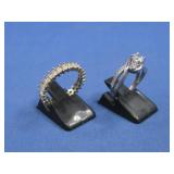 Two Sterling Silver CZ Rings Hallmarked