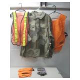 NWT Wrangler Camo Shirt, NIP Hi Vis Safety Vest