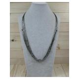 Multi Strand SW Silvertone Necklace