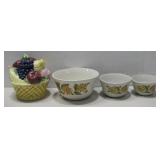 Fruit Themed Cookie Jar W/Vtg Capri Bake See