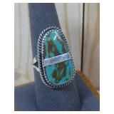 S.S Navajo Royston Turq., Ring Hallmarked