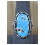 S.S Matrix Turq., N/A Ring Hallmarked Reeves