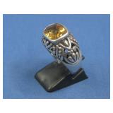 Sterling Silver Citrine Ring 10.9g Tested