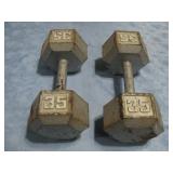 Two 35lb Dumbbells