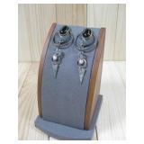 Vtg SW Sterling Silver Dangle Earrings Hallmarked