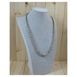 Vtg Sterling Silver Graduated Bead Necklace 23'