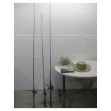 Three Fishing Poles Two Hats & More See Info
