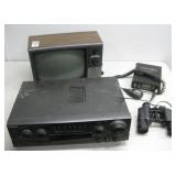 Vtg Sylvania TV, Technics AV Receiver, Binoculars