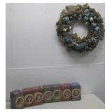 Sea Shell Wreath & 7 Collectible Glasses See Info