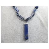 Vtg S.S. SW Lapis Lazuli Necklace Tested