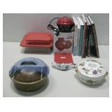Cookbooks, Dash Mini Bundt Maker,Prex Glass Dishes