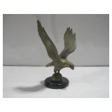 Vtg Solid Brass Eagle W/Marble Base 10'