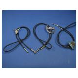 Three Vtg Bolo Ties 2 Western & 1 Suntran Bus See