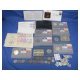 1st Day Covers,Vtg Stamped Envelopes,Foreign Coins