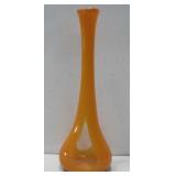 MCM Modern Orange Art Glass Vase 17.25'