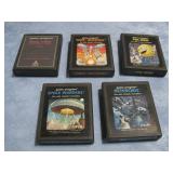 Five Vtg Atari Gaming Cartridges Asteroids See