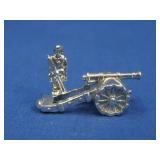 Sterling Silver Soldier W/Cannon 6.4Grams