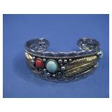 Goldtone & Silvertone SW Style Cuff Bracelet