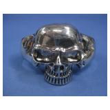 Silvertone Skull Cuff Bracelet