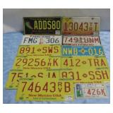 Twelve NM NY State License Plates One MC Plate