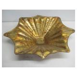 Vtg Large Goldtone Glass Centerpiece 24'