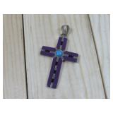 Sterling Silver Turquoise Cross Taxco Hallmarked
