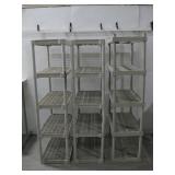Three Plastic 5-Tier Shelving Units See Info