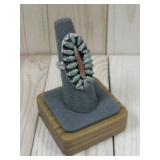 S.S. Tested Petit Point Turquoise Coral Ring