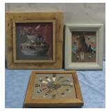 Three N/A Sand Painting Clocks See Info