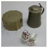 Vtg Brass Box Hinged Lid Vtg Brass Stein See Info